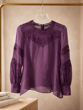 Buffalo David Bitton Purple Lace Blouse